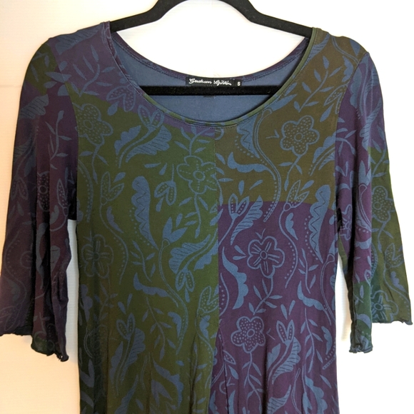 Gudrun Sjoden Floral Tunic Top Lagenlook S - Picture 2 of 7